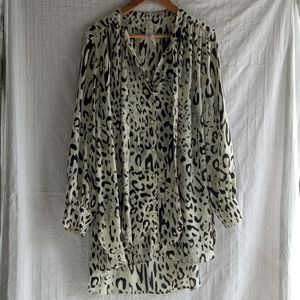 Melissa McCarthy Seven7 Silk Print Tunic Top